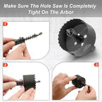 2-7/8 Inch Hole Saw with 3/8" Triangle Shank Quick Change Arbor, JTemgle Bi-Metal Hole Saw Heavy Duty Hole Cutting Tool for Cornhole Boards, Recessed Lights, Wood, Plastic, Drywall & Soft Metal - size: 2-7/8"