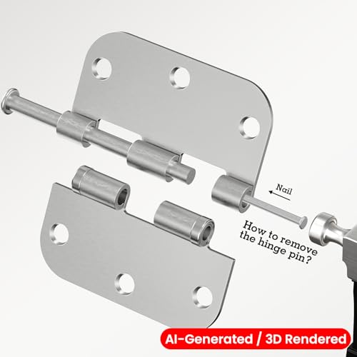 TDCHINGES Rounded Door Hinges Brushed Nickel 3.5" 5/8" Lasting Mute 42 Pack - color: Satin Nickel-Rounded, size: 42 Pack-Ball Bearing-lasting no squeak