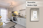 Henne Bery Soft Modern Decorative Wall Plate Switch Plate Outlet Cover (Single Decorator 3PK, Satin Nickel) - style: Single Decorator 3PK