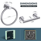 FORIOUS Toilet Paper Holder and Towel Ring Set, Bathroom Accessories Set - color: Chrome