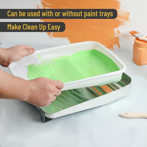 Bates 9 Inch Paint Tray with 10 Plastic Liners - Disposable Paint Roller Trays for Walls - size: 9 Inch, 11 pcs