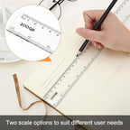 EBOOT 2 Pcs Plastic Ruler Straight Ruler Plastic Measuring Tool for Student - color: White, size: 12 Inch