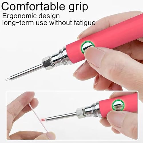Wlizyzfhy Rechargeable Thread Burner kit，Tool Burning Pen(pink) - color: Pink