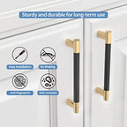 Black & Gold Knurled Cabinet Handles Kitchen Pulls 3.75 Inch 10 Pack - color: Black and Gold, size: 3.75" Hole Center
