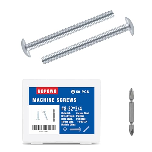 Machine Screws - 8-32 x 3/4" M4x19（50pcs）, Perfect Fit for Knob and Pull Installation, Machine Thread Screws for Drawers & Doors - size: 8-32 x 3/4"