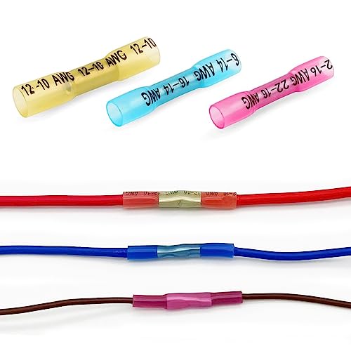 220Pcs Butt Terminal Connector Electrical Heat Shrink Wire Connector - size: 220pcs-butt connector