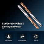 PATIKIL 2.6mm Drill Bit Carbide for Stainless Steel Hard Metal 130° 10 Pack - size: 2.6mm