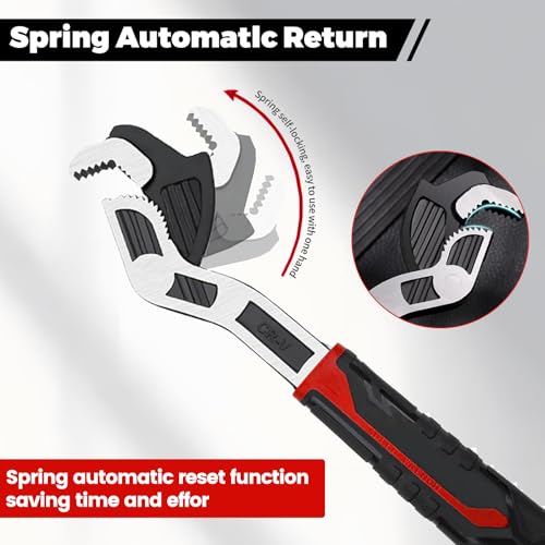 8” 12” Pipe Wrench Set, Self Adjusting Pipe Wrench, Multi-function Self-locking Pipe Vise Wrench Set, for 3/8” to 1-11/16" (9-43mm) Pipe Fittings, Standard Nuts and Irregular Nut - color: 8”+12”