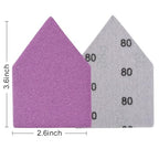 80 Grit Sandpaper, Triangle Sanding Sheets, Fits Milwaukee M12 Fuel Sander - style: 80 Grit