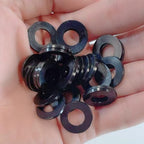 M8 Black Nylon Washers, 8mm ID, 16mm OD, 1.5mm Thickness, Plastic Round Washer, 150 Pieces Flat Washers Hardware Set - size: M8