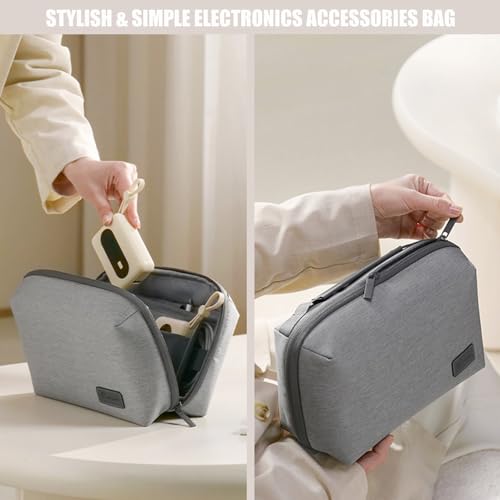 Kaxich Travel Electronics Organizer Pouch, Portable Cable Organizer Case - color: Gray