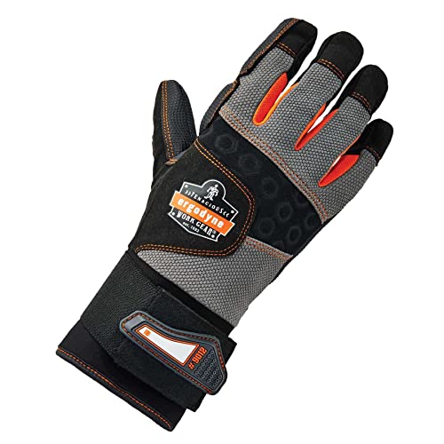 Ergodyne ProFlex 9012 Anti-Vibration Work Gloves, ANSI/ISO Certified, Full Fingered, Wrist Support, Black - size: Small (Pack of 1)