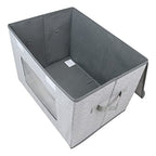 Univivi Fabric Closet Storage Bins with Lids for Shelves 4 Pack, Gray - color: Gray