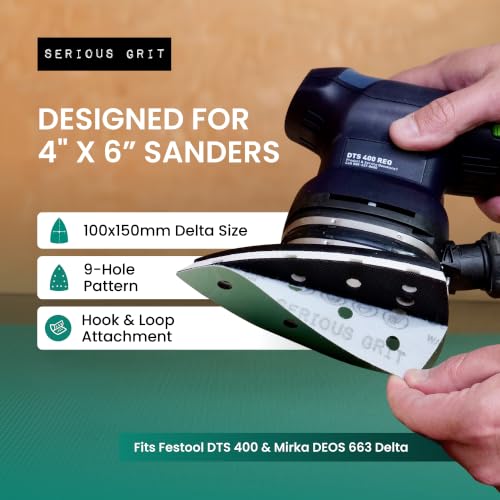 Serious Grit - 4" x 6" Delta P800 Grit Sanding Sheets - 50 Pack Box - size: 800 Grit