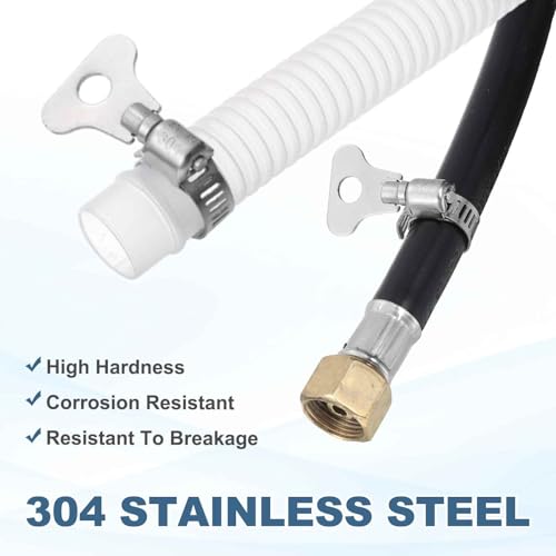HARFINGTON 4pcs Hose Clamps 0.5"-0.7" (13-19mm) Adjustable 304 Stainless Steel Worm Gear Hose Clamps Assortment Kit for Plumbing Dryer Vent Automotive Dust Collector - size: 13-19mm