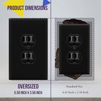 ENERLITES Oversized Duplex Outlet Covers, Jumbo Wall Plate, 1 Pack, Black - color: Black, size: Over-Size