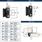 Amerock 1 Pair 1/4" Overlay Matte Black Partial Wrap Cabinet Hinge - color: Matte Black, size: 1/4 Inch (6 mm) Overlay