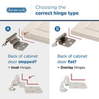Amerock 1 Pair 1/4" Overlay Champagne Bronze Partial Wrap Cabinet Hinge - color: Champagne Bronze, size: 1/4 Inch (6 mm) Overlay