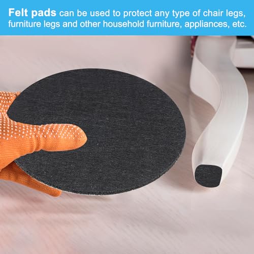 PATIKIL 3.5 Inch Diameter Lamp Base Felt, 10Pack 2mm Thickness Round Soft Adhesive Non-Slip Anti-Scratch Backed Felt for Lamp Furniture DIY Craft, Black - color: Black, size: 3.5 Inch