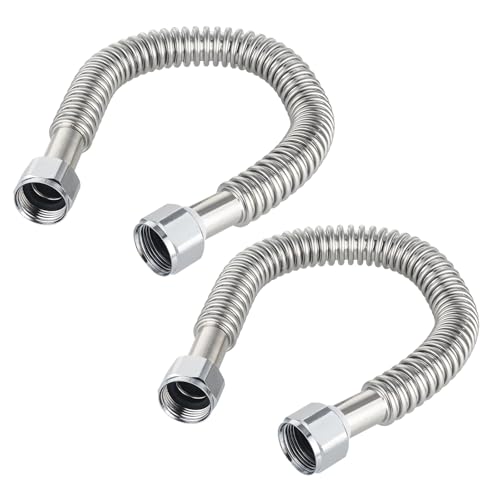 2piece EFIELD Flexible SS Corrugated Hose Connector,1" FIP x18"Length - size: 18"L(1" FIP)