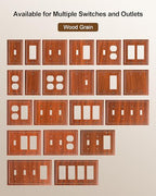 2-Pack Natural Bamboo Fiber Combo Toggle/Duplex Light Switch Cover Plate - color: Wood Grain, size: 1 Toggle/1 Duplex 2PK