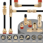 CheeMuii 43Pcs Brass DOT Air Line Fittings with 1/4" & 3/8" DOT Air Hoses - size: 2ROLL-45PCS