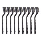 YiwerDer 9PCS MINI Wire Brushes, Stainless Steel Brush Set, Curved Handle Scratch Toothbrush, Cleaning Welding Slag and Rust - style: 9Pcs Mini Stainless steel Brushes