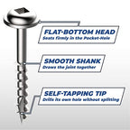 Kreg Zinc Pocket-Hole Screws, Pocket Hole Screws, 250 Count, 1-1/2 Inch