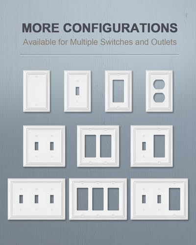 Switch Plates Outlet Covers, 2-Pack Metal Wall Plates, Pure White - color: Pure White, size: 1 Toggle 2PK