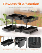 Sevenblue 3-Pack 2-Tier Under Sink Organizers with Sliding Drawers - color: Black, size: 12.8 Inch
