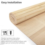 Art3d 48 x 96 in Pole Wrap Natural Bamboo Wall Panel, 1-Pack, Carbonized - color: Carbonized, size: 1-48 inches x 96 inches