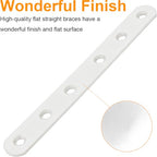 8 Pack White Flat Brackets, 8 Inch Straight Brace Mending Plate with Screws - size: 8 Pcs/ 8” x 0.8”