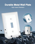 Switch Plates Outlet Covers, 2-Pack Metal Wall Plates, Pure White - color: Pure White, size: 1 Toggle 2PK