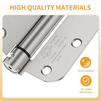 Luxbaro 2 Pack Self Closing Door Hinges 3.5 Inch, Adjustable Tension - color: Brushed Nickel-5/8'', size: 3.5" 2 Pack