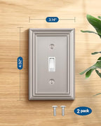DEWENWILS Single Toggle Wall Plates, Light Switch Cover Plates - color: Brushed Nickel, size: 1 Toggle 2PK