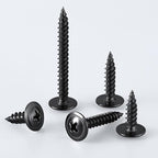 Wensilon（350 pcs）#6×1" Phillips Truss Head Wood Screws Black Galvanizing Quick Metal Self Tapping. - color: Black, size: #6×1"