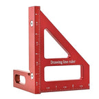 Imperial 3D Multi-Angle Measuring Ruler,45/90 Degree Aluminum Alloy Woodworking Square Protractor, Miter Triangle Ruler High Precision Layout Measuring Tool