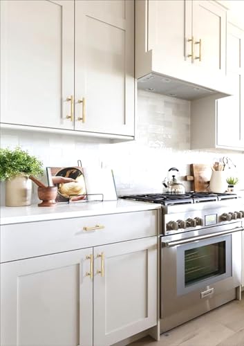 10 Pack Brushed Gold Cabinet Pulls 3 Inch(76mm) Kitchen Cabinet Handles Solid Zinc Alloy Cabinet Hardware Drawer Pulls - color: Brushed Gold, size: 3" Hole Center