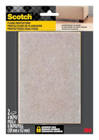 Scotch Felt Pads, 2 Pads, Rectangular, Beige, 4 in x 6 in - color: Beige, style: 2 Pads