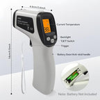 Infrared Thermometer Gun, Digital Laser Temperature Gun -58°F to 1022°F, Adjustable Emissivity, LCD Backlight, MAX/MIN Display, Non-Contact Thermometer for Pizza Oven, BBQ, HVAC, Griddle - color: Gray