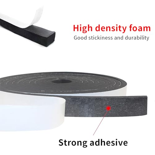 Foam Insulation Tape self Adhesive,1/2In x 1/4In x 131Ft Weather Stripping for Doors and Windows,Sound Proof soundproofing Door Seal,Weatherstrip,Pipe Cooling, Air Conditioning Seal Strip - size: 1/2In x 1/4In x 131Ft