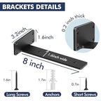 Starunder 8 Inch Floating Shelf Brackets,8 Pack L‑Shape Shelf Supports - size: 8 Inch