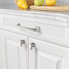 Amerdeco 10 Pack Brushed Satin Nickel Cabinet Knobs 1.4 Inch(35mm) Single Hole Cabinet Handles Dresser Knobs Drawer Knobs and Pulls for Bathroom Cabinets ZH0010 - color: Brushed Satin Nickel, size: Single Hole