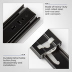 LONTAN 1 Pair Black Side Mount Drawer Slides 22 Inch Heavy Duty Rails - color: Black, size: 22 Inch - Drawer Slide