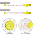 DiCUNO 3-Pack Soft Retractable Measuring Tape, 60-Inch 1.5 Meter, Yellow - color: Yellow*3pcs