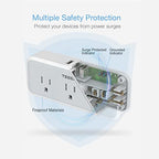 TESSAN Multi Plug Outlet Extender, USB C Wall Charger, Surge Protector,Grey - color: Gray, size: 5 Outlets (USB-C)