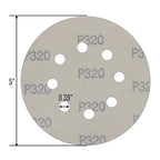 5-Inch 8-Hole Hook and Loop Sanding Discs, Orbital Sander Sandpaper Discs, 100 Pieces Round Sandpaper Set, 320 Grit - size: 320-Grit