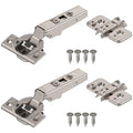 Blum Clip top BLUMOTION Hinge Kit (1 Kit), Full Overlay, 110° Opening Angle, Steel, Soft Close Euro-Style Hinges with Clip Mounting Plate for Frameless Cabinets - size: 1 Kit