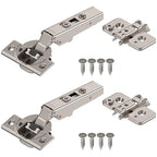 Blum Clip top BLUMOTION Hinge Kit (1 Kit), Full Overlay, 110° Opening Angle, Steel, Soft Close Euro-Style Hinges with Clip Mounting Plate for Frameless Cabinets - size: 1 Kit