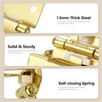 30 Pack 15 Pair Gold Cabinet Hinges, 1/2" Semi Wrap Kitchen Hinges - color: Gold, size: 1/2" Semi Wrap